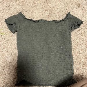 Green holister off the shoulder top